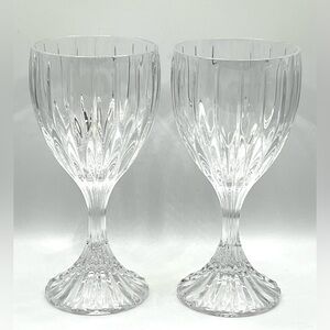 Set of 2 Mikasa Park Lane Crystal Blown Wine Glasses Goblets 6.8 in Height